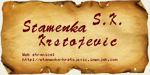 Stamenka Krstojević vizit kartica